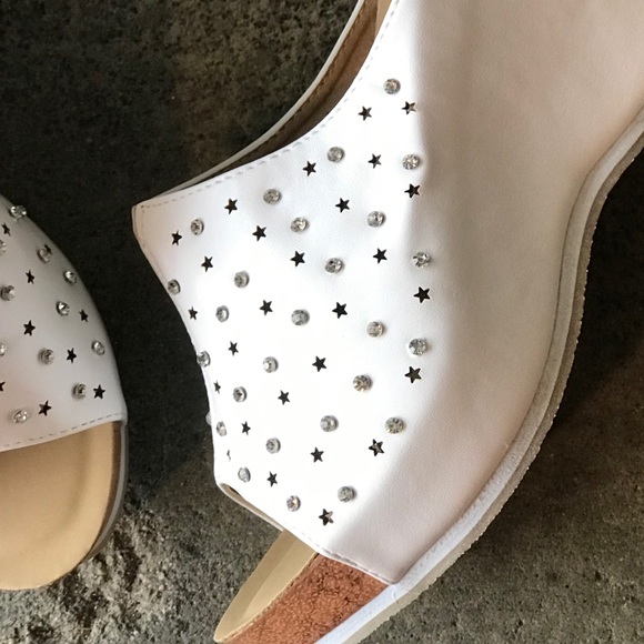 Italina White Embellished Comfort Wedge Heeled Sandal 10 - Picture 4 of 8